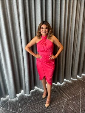 DO+BE Pink Halter Midi Dress